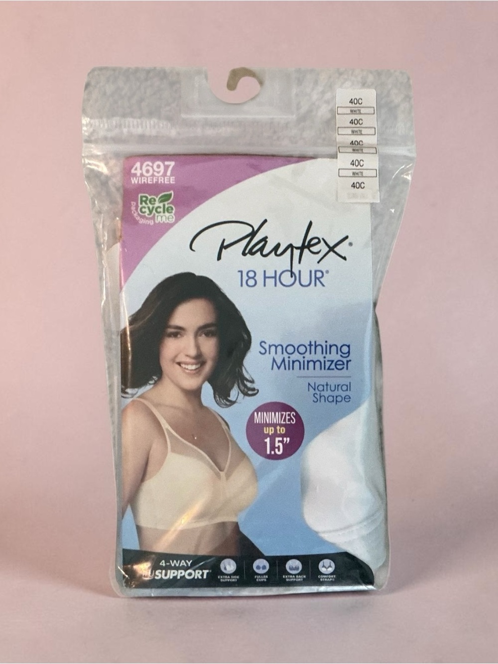 Playtex 18 Hour Smoothing Minimizer Wirefree Bra - Cream